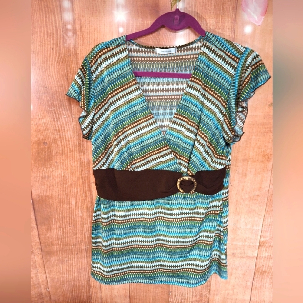 DRESSBARN SIZE LARGE V-NECK BLOUSE